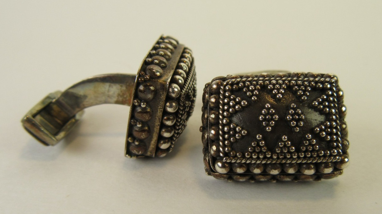 John Hardy Sterling Silver Rectangle Studded Dot … - image 2