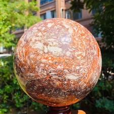 Rare 8.44LB Natural Colorful Agate Quartz Crystal Ball Reiki Healing 774