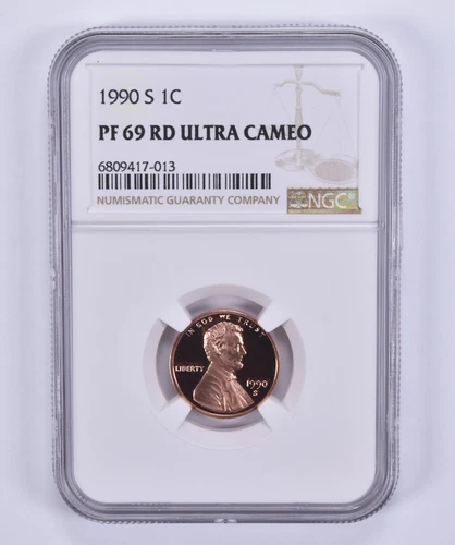 PF69RD UCAM Proof 1990-S Lincoln Memorial Cent NGC Brown Label