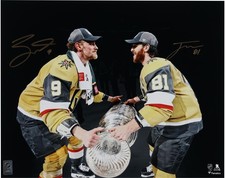 Jonathan Marchessault & Jack Eichel Golden Knights Signed 16x20 Pass Cup Photo