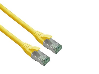 helos Patchkabel Cat 6a Superflex S/FTP Cat 7 Rohkabel gelb 1m AWG26/7 GHMT