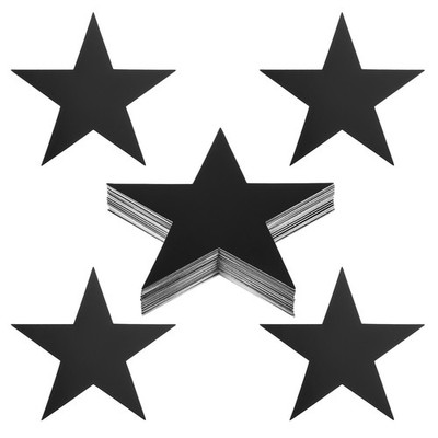 6'' Star Cutouts, 48 Pack Star Cutout Double Printed Paper Stars, Black