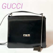 GUCCI Vintage Leather 001 1998 1744 Square Shoulder Bag with Plate B0540110b