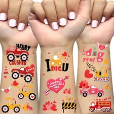 Valentine's Day Temporary Tattoos 152 Count - Heart Stickers for I Dig You