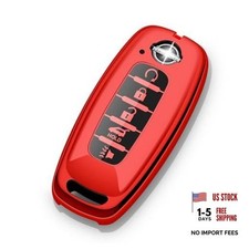 for Nissan Key Fob Cover 2026 2025 2024 2023 Car Key Case 5 5 buttons Red
