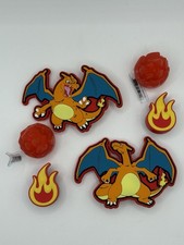 Charzard Pok mon 6 piece Set LARGE CHAMRS Crocs Shoes Charms Jibbitz
