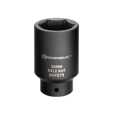 Powerbuilt 35mm Axle Nut Socket 12-inch Drive 6 Point Remove 35mm Black