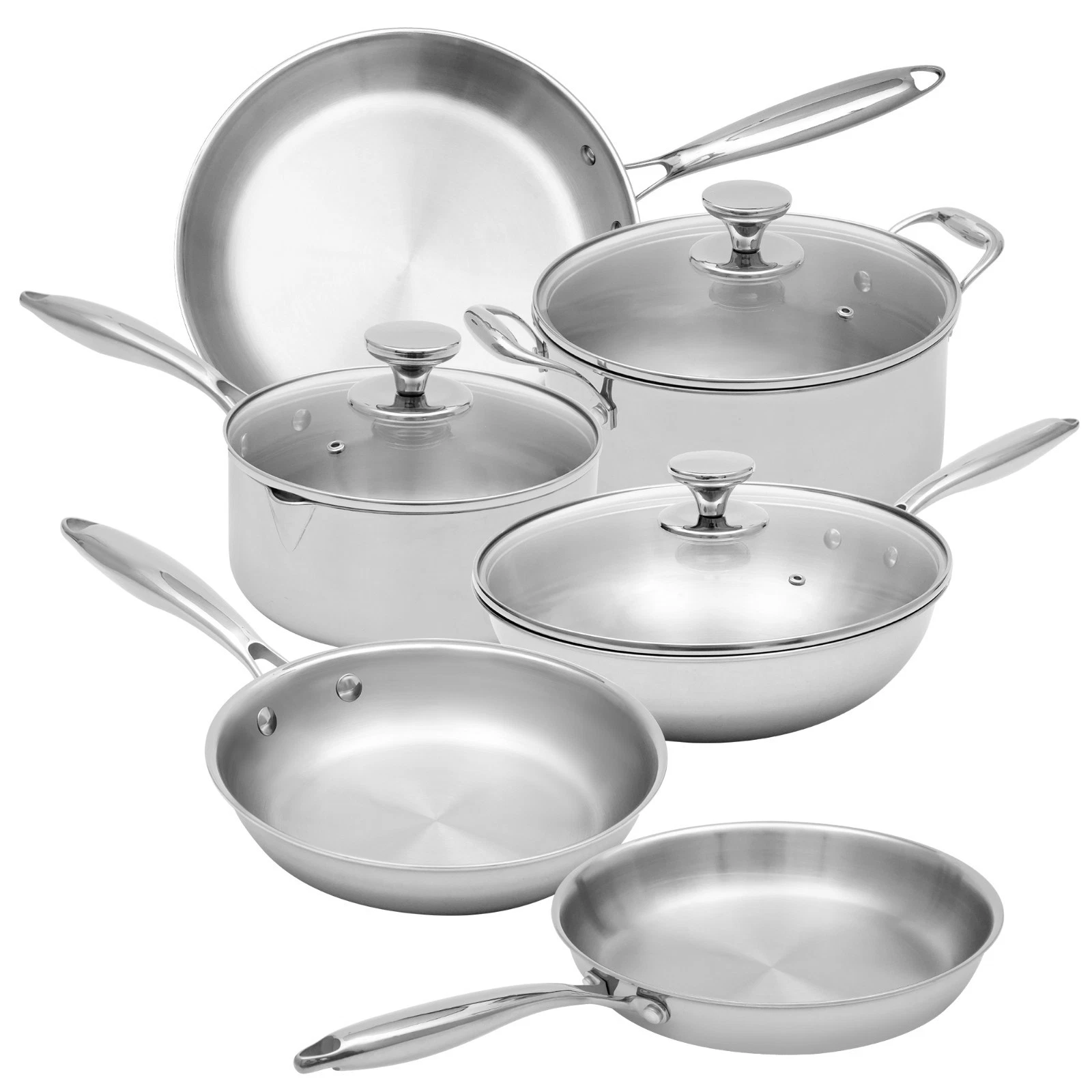 TriPly 18/10 Stainless Steel 9 Cookware set