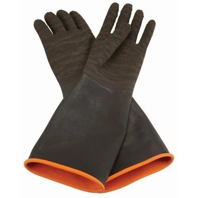 Heavy Duty Rubber Coated Abrasive Sand Blast Sandblasting Gloves Protection