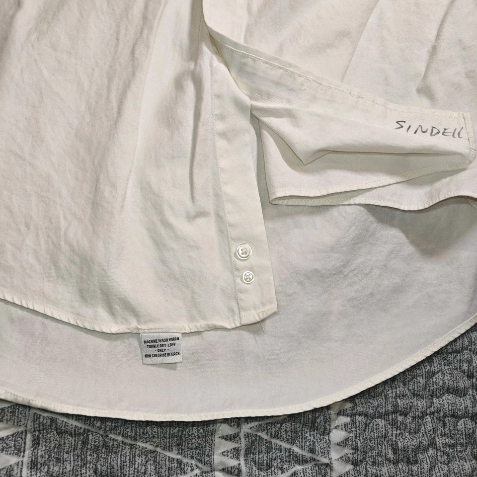 Camisa de Vestir ENRO Sólida GRANDE Blanca 2 Capas Clásica con Botones Manga Larga - Hombres 18 34-35 Foto 3 de 4