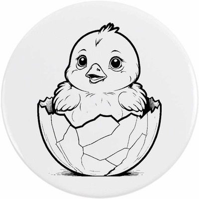 'Hatching Baby Chick' Button Pin Badges (BB061515)