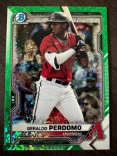 2021 Bowman Chrome Geraldo Perdomo BCP109 RC Yr Green Mini Diamond Refractor /99
