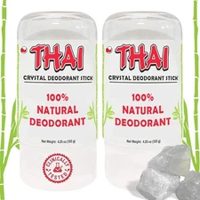 2-PACK Thai Crystal Deodorant Salt Stone - Clinically Tested, Dermatologist A...