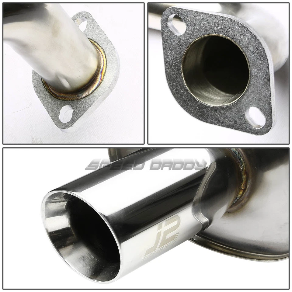 J2 3" PUNTA SILENCIADOR INCLINADA ENROLLADA ESCAPE CATBACK PARA 08-14 SCION xD XP110 2ZR-FE Foto 2 de 4