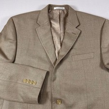 Chaps Men's Large 44R Tan Herringbone Sport Coat Blazer Casual Dress Jacket