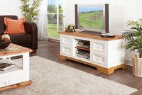Tv Kommode Fernsehtisch Mexico Weiß - Pinie Massiv - Shabby Chic MöBel, Landhaus