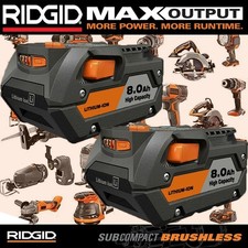 2 PACK For Ridgid 18V R840085 8.0Ah Lithium-ion Battery Rigid 18Volt R840087