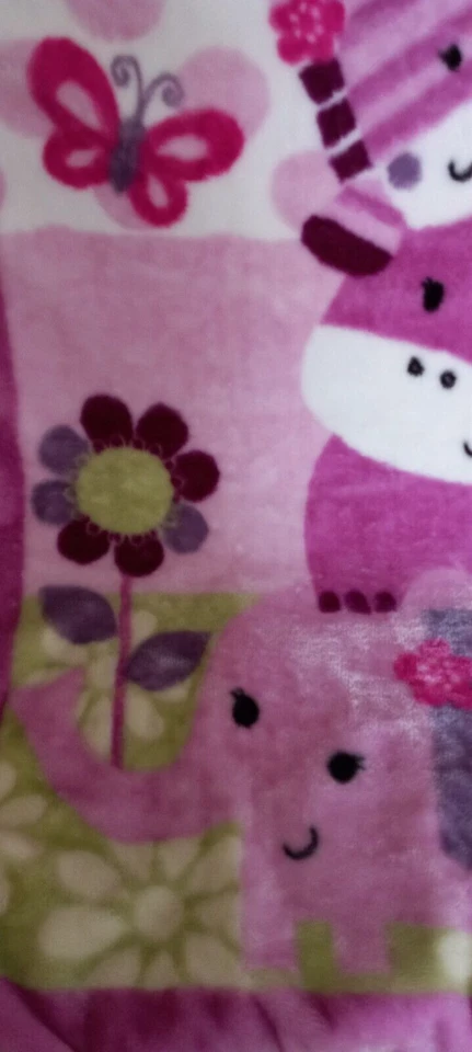 New Gift Handmade Crochet Christmas Baby Girl White/Purple Blanket Set - Image 4 of 4