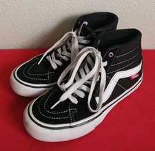 Vans Old Skool Sk8-Hi High Top Skate Shoes Black Suede Sneakers For Boys Sz. 6