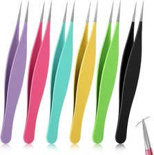 6 Pcs Pointy Tweezers Pointed Tweezers Needle Nose Precision Fine Point Tweezer