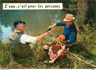 Postcard - Humor - The Pleasures of Fishing - Water is for Fish