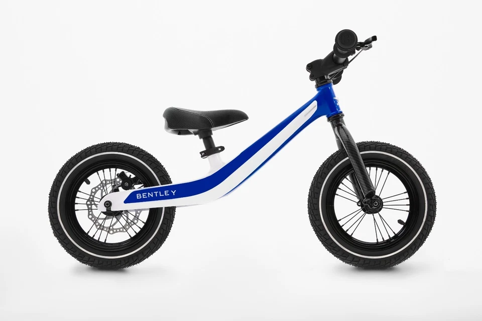 BENTLEY Balance Bike bi-color blue white Original Laufrad mit Bremse Ledersattel - Bild 4 von 4