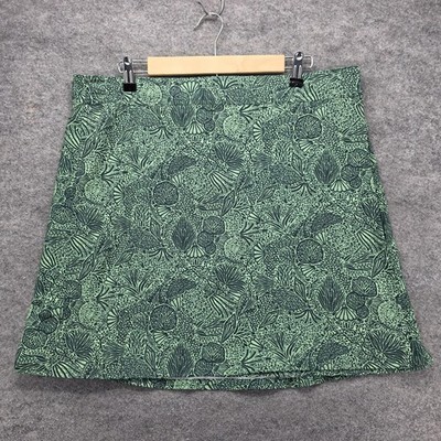 RipSkirt Skirt Womens XL Green Floral A-Line Tropical Stretch Casual Beach