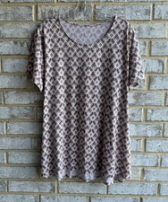 J. Jill Purejill Short Sleeve Scoop Neck Elliptical T-Shirt Women's Size XL