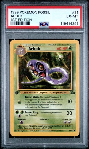 Arbok (1st Edition) graded PSA 6 for sale on eBay