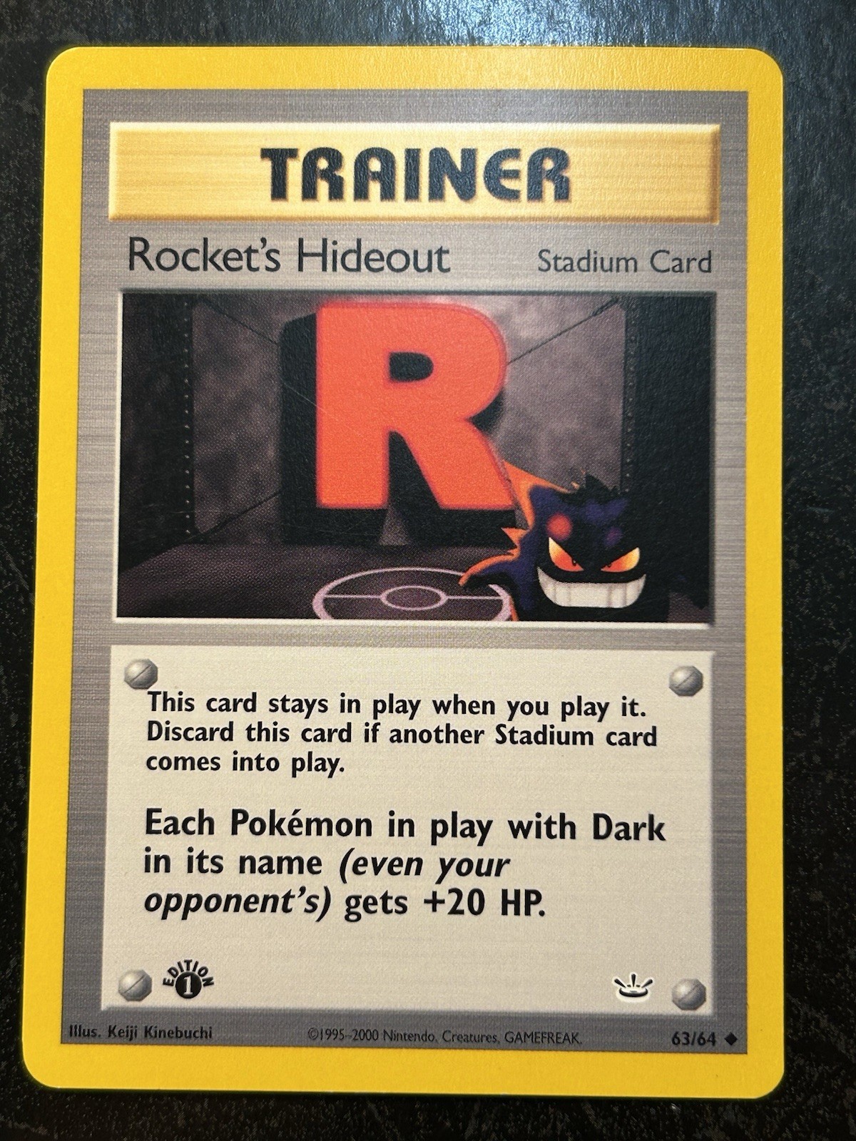 Rocket's Hideout 63/64 1st Edition Neo Revelation Pokemon Card Vintage WOTC - LP