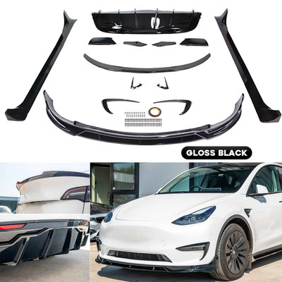 Fits Tesla Model Y 2020-24 Fast Style Glossy Black Finish Full Body Kit Aerokit