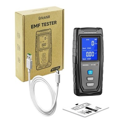 ERICKHILL 3 in 1 EMF Detector, Electromagnetic Field Radiation Detector Black 