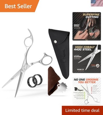 Professional Hair Cutting Scissors 5.5 Inch - Ultra Sharp with Leather Handle