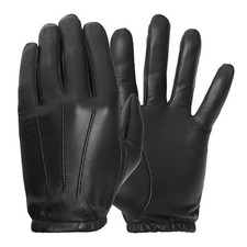 Mens Leather Tactical Gloves for Law Enforcement, Shooting, Driving - Black L