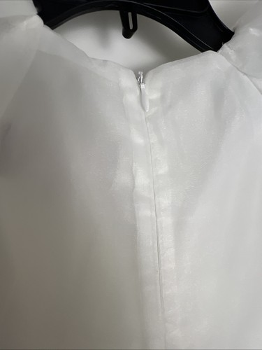 Jessakae weißes Kleid Mädchen 8-9y Puffärmel Brautjungfer Blumenmädchen Kommunion - Bild 8 von 13