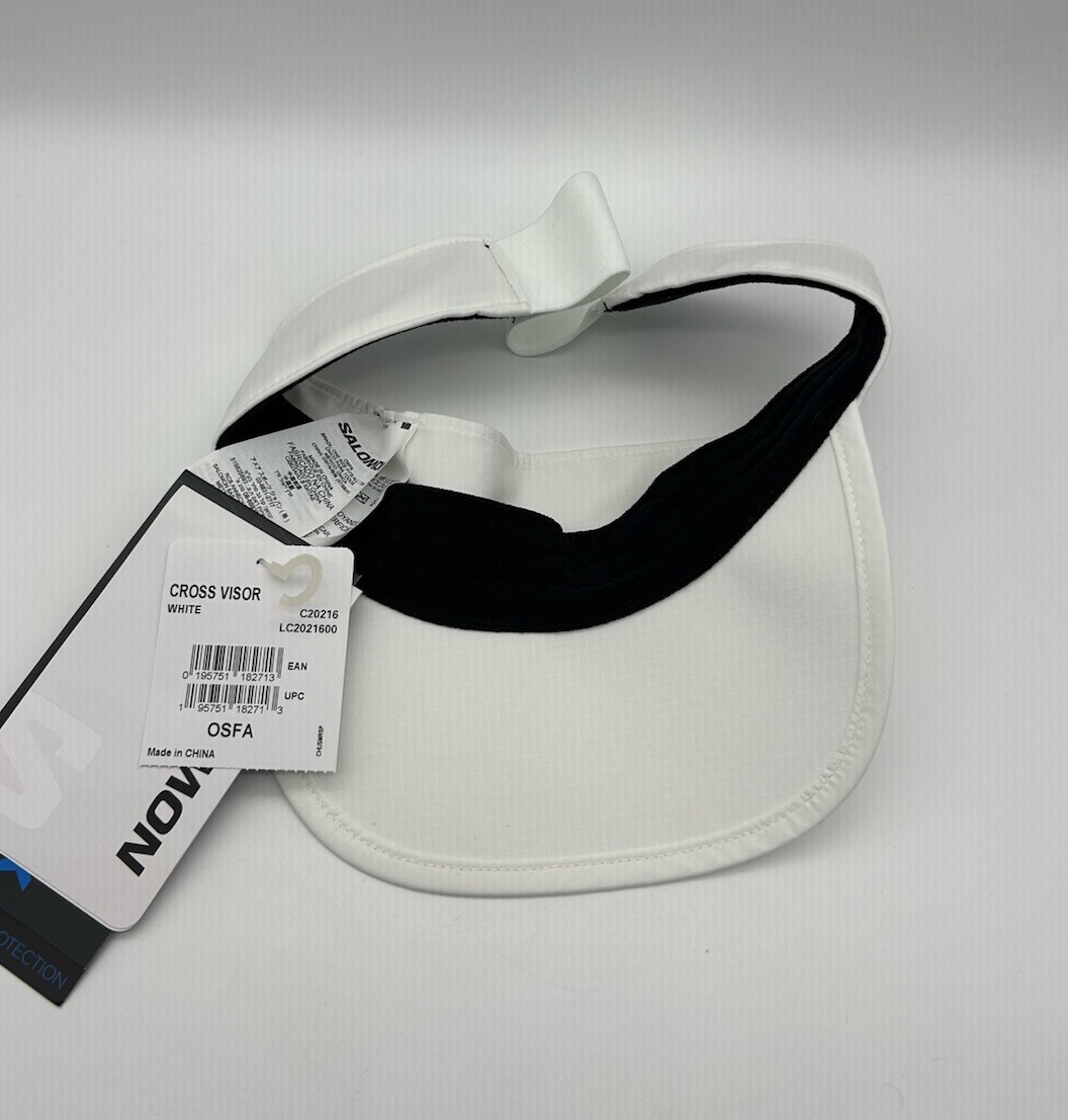 Salomon Visor Hat Mesh Adjustable Sports Running Outdoor White One