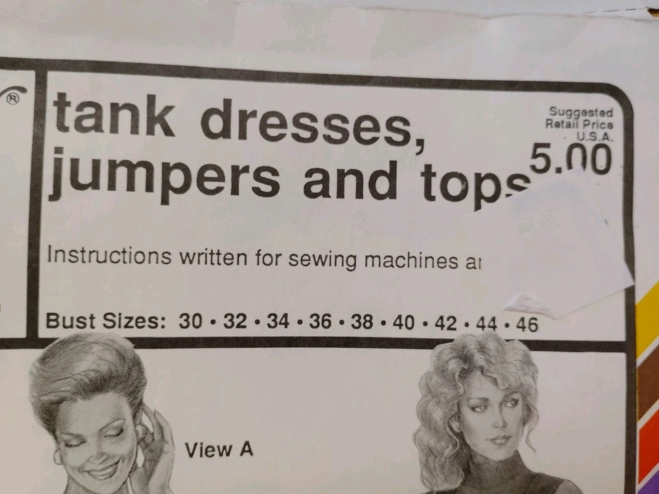 Stretch & Sew 1523 Tank Dress Tops Jumper Sewing Pattern Ladies Modest Summer UC - Image 3 of 4