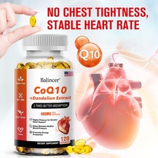 400 mg CoQ10 120 Softgel Herz Blutdruckgesundheit Fördert Energie Ausdauer