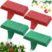 Christmas Stocking Holders for Mantle Set of 4, Weighted Stocking Holder Fire...