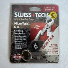 Swiss+Tech Stainless Steel Micro-Tech 6-in-1 Key Chain Multi Tool