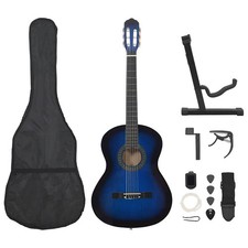 12-teiliges Gitarrenset klassischer Anf&auml;nger 4 4 39 Blau