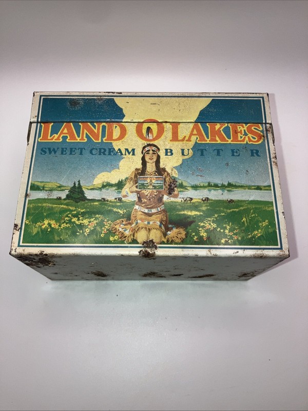 Vintage Land O Lakes Butter Recipe Tin Box With Cards Inside 10/15