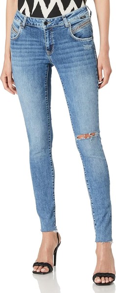 Mavi Damen Jeans Adriana Mid-Rise,Super Skinny Mid Ripped Glam Blau,W24 L28-image