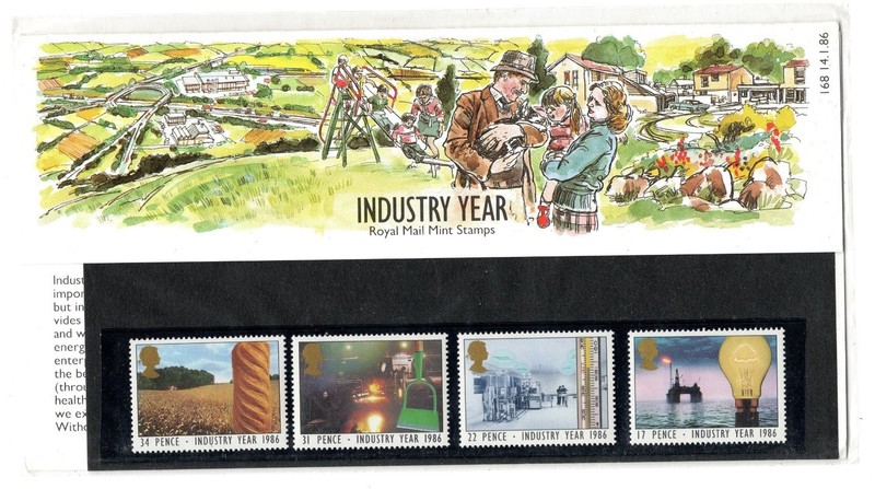 UK 1986   Industry Year in Pack No:  168,  Set of 4 Mint MNH