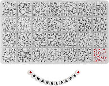 1450Pcs Letter Beads, Acrylic 4X7Mm round Letter Beads Kits, Alphabet Beads A-Z