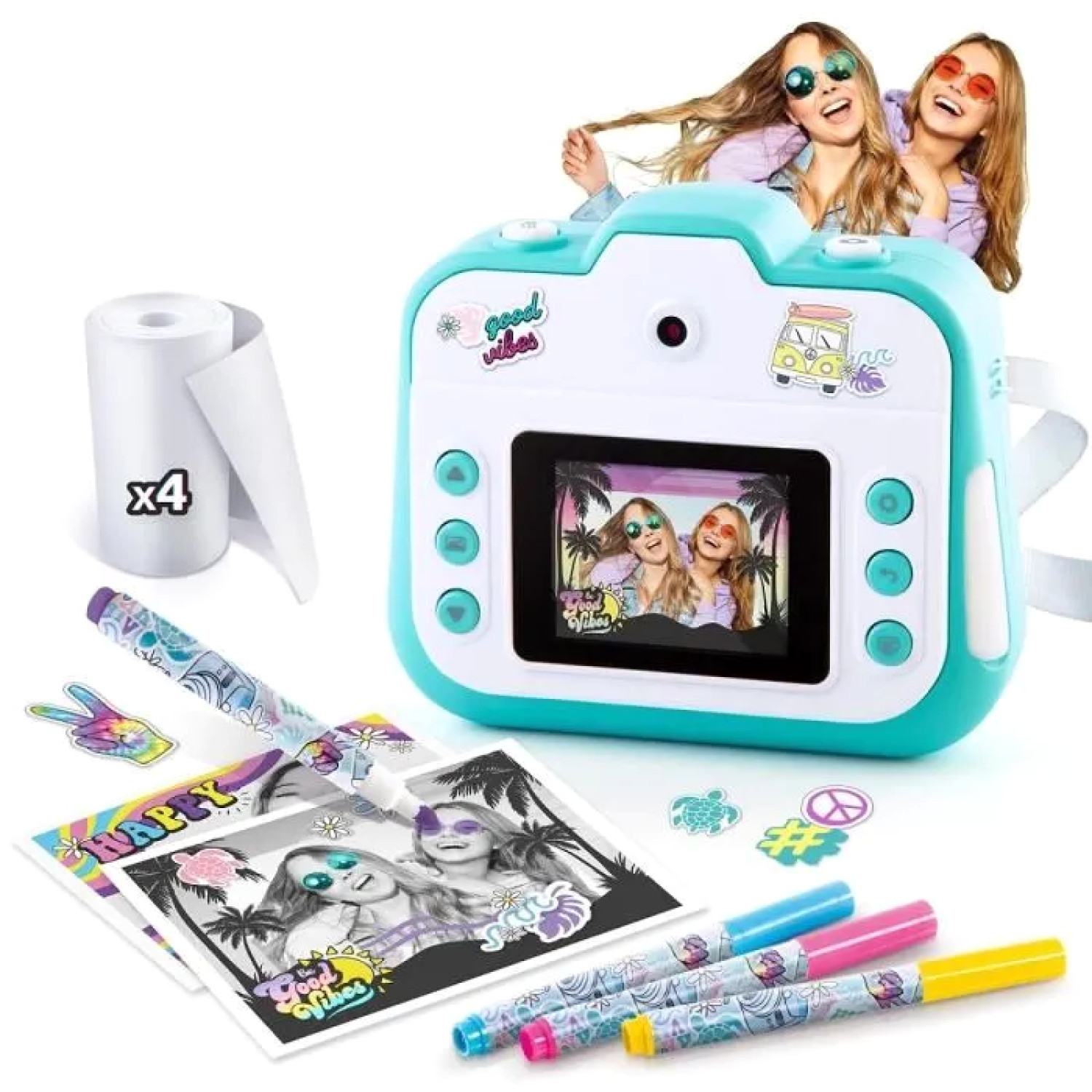 Appareil photo instantané impression thermique enfant CLK 001 bleu 8 ans