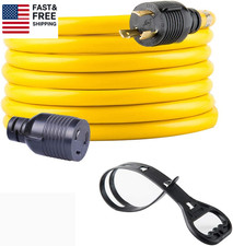 25FT Heavy Duty 3 Prong Generator Locking Power Cord NEMA L5-30P/L5-30R,10 Gauge