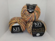 Lot of 3 KFI Collection Painted Clouds Aran Weight Wool Yarn-Antelope Valley
