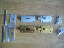 TOILET BATHROOM WC DOOR BOLT INDICATOR BOLT LOCK LATCH in 2 finishes