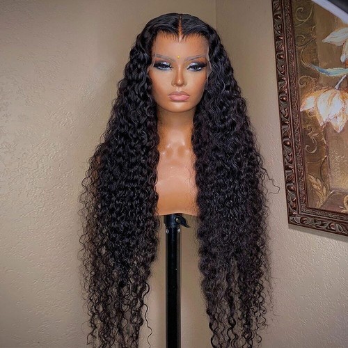 40Inch Curly 360 Lace Front Wig for Women Brazilian Deep Wave Human